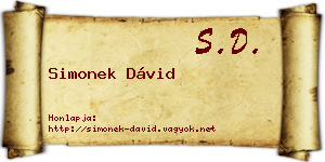 Simonek Dávid névjegykártya